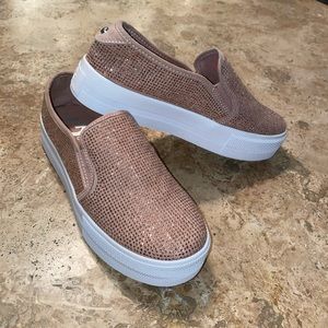 Guess Pink Rhinestone Slip On Sneaker Sz 7.5